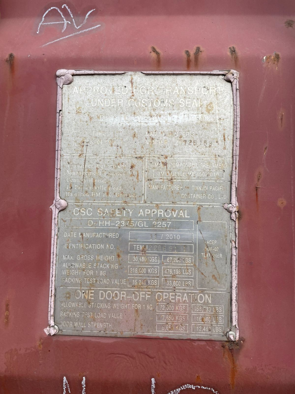 Морской контейнер TEMU2206911